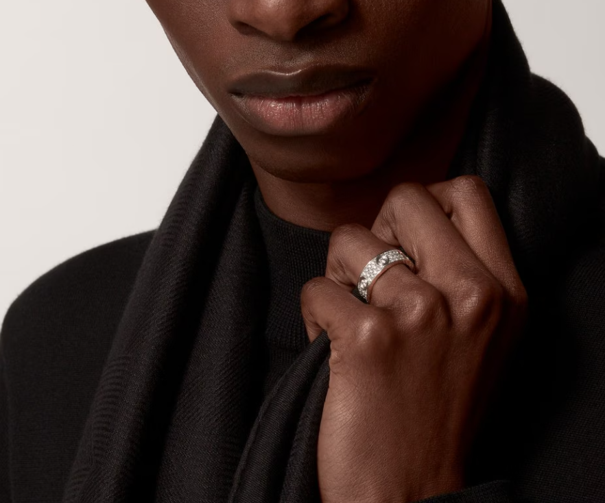 [⭐Glow]LOVE RING 6.5MM Full Diamond, 6 Major Diamonds Silver