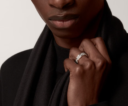 [⭐Glow]LOVE RING 6.5MM Full Diamond, 6 Major Diamonds Silver