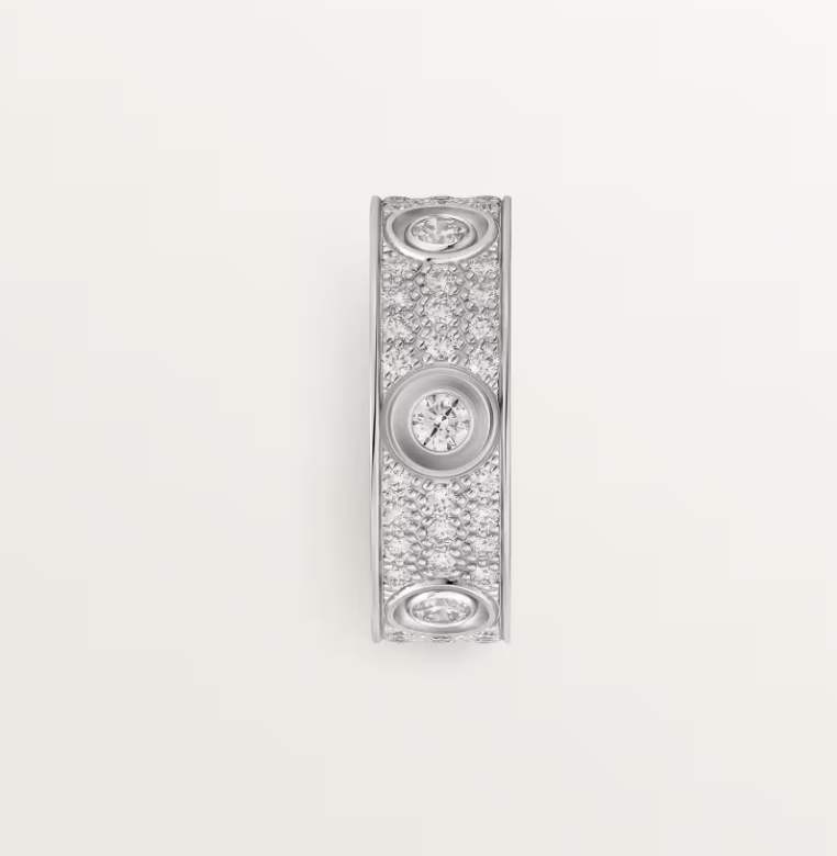 [⭐Glow]LOVE RING 6.5MM Full Diamond, 6 Major Diamonds Silver