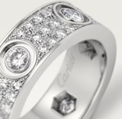 [⭐Glow]LOVE RING 6.5MM Full Diamond, 6 Major Diamonds Silver