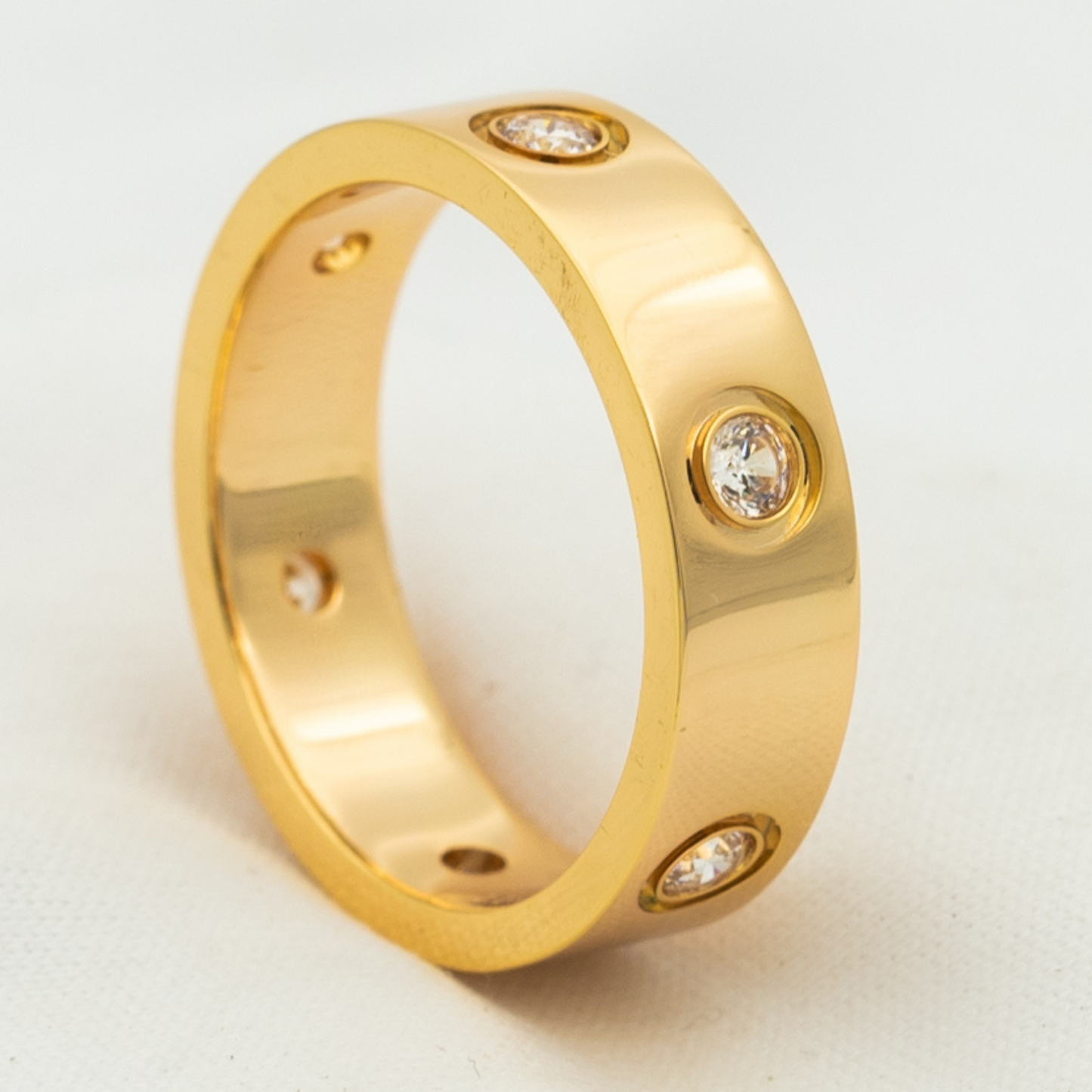 [⭐Glow]LOVE RING 5.5MM 6 DIAMONDS PINK GOLD