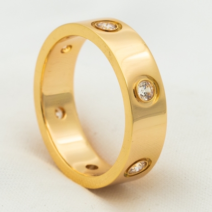[⭐Glow]LOVE RING 5.5MM 6 DIAMONDS PINK GOLD