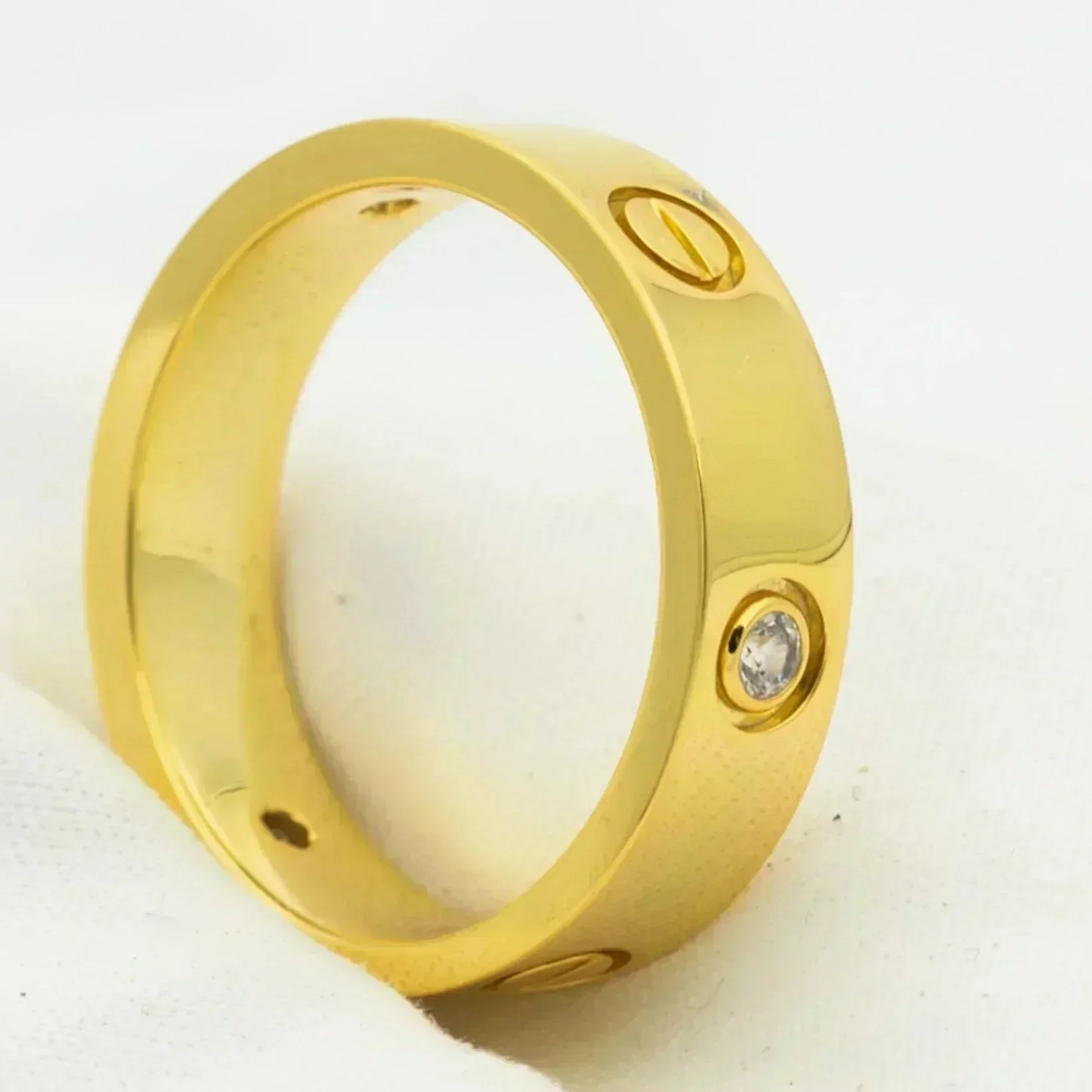 [⭐Glow]LOVE RING 5.5MM 3 DIAMONDS GOLD