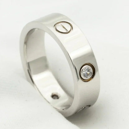 [⭐Glow]LOVE RING 5.5MM 3 DIAMONDS SILVER
