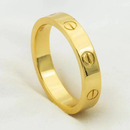[⭐Glow]LOVE RING 4MM 1 DIAMOND GOLD