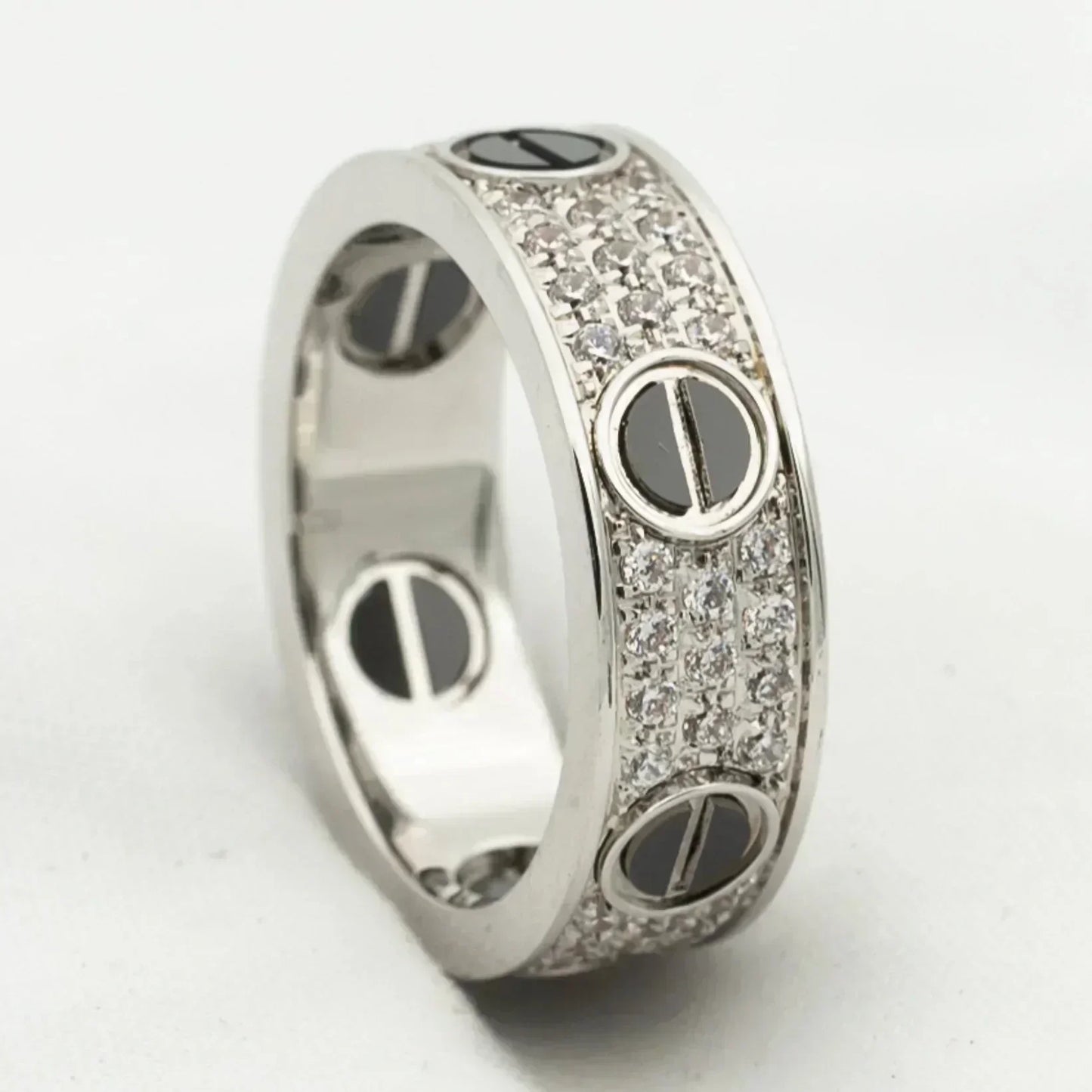 [⭐Glow]LOVE RING 5.5MM DIAMONDS PAVED CERAMIC