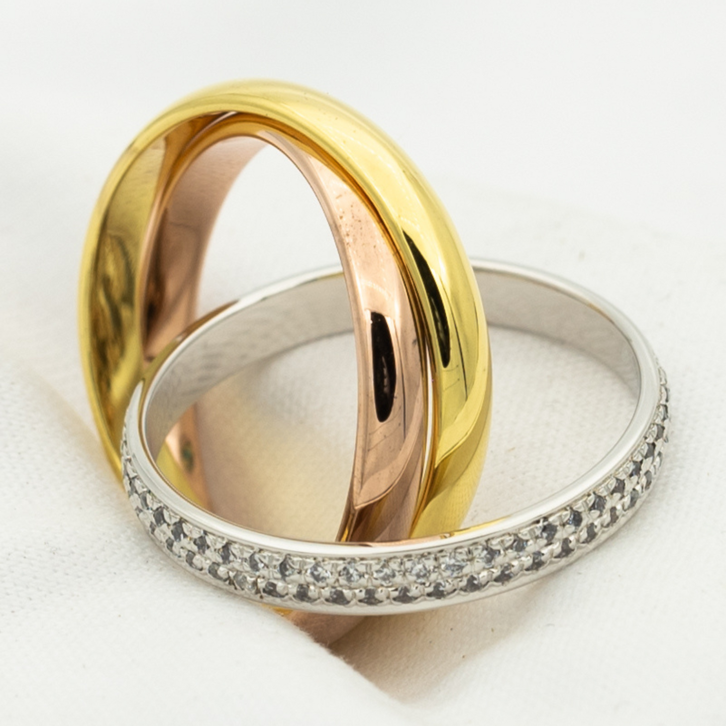 [⭐Glow Jewelry]TRINITY RING GOLD PINK GOLD SILVER DIAMONDS