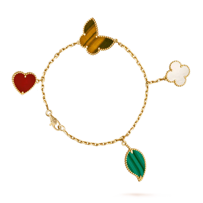 [⭐Glow]LUCKY SPRING 5 MOTIF GOLD BRACELET