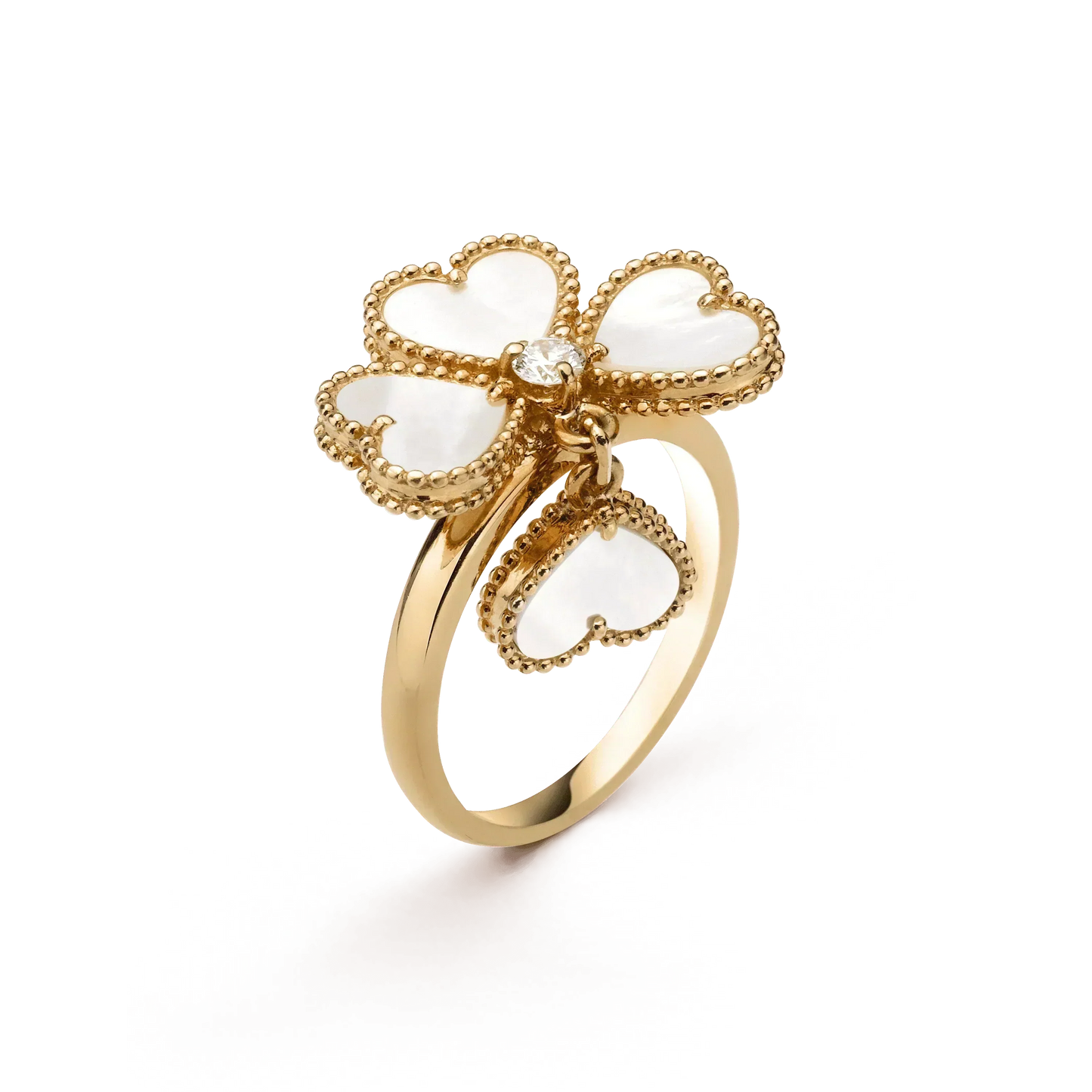 [⭐Glow]SWEET CLOVER WHITE MOP RING