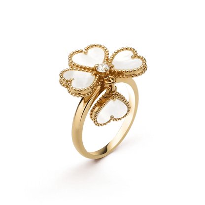 [⭐Glow]SWEET CLOVER WHITE MOP RING