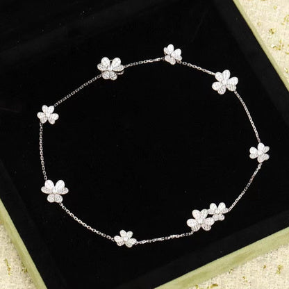 [⭐Glow]FRIVOLE SILVER 9 FLOWERS NECKLACE
