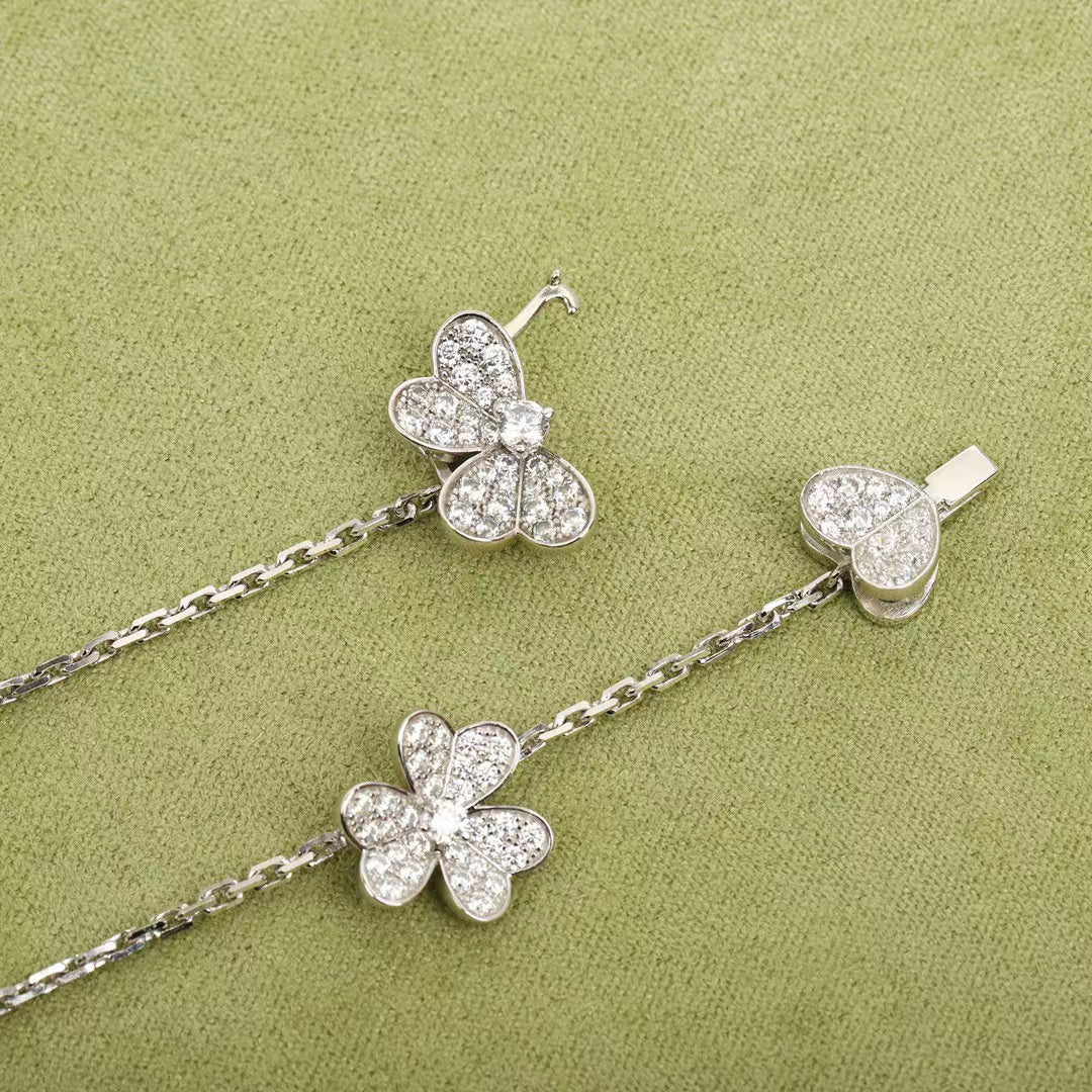 [⭐Glow]FRIVOLE SILVER 9 FLOWERS NECKLACE