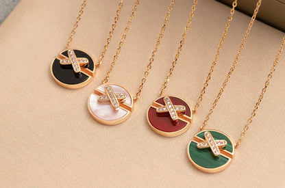 [⭐Glow]JEUX DE ROSE GOLD DIAMOND NECKLACE
