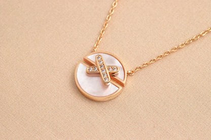 [⭐Glow]JEUX DE ROSE GOLD DIAMOND NECKLACE