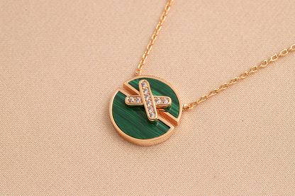 [⭐Glow]JEUX DE PINK GOLD DIAMOND NECKLACE
