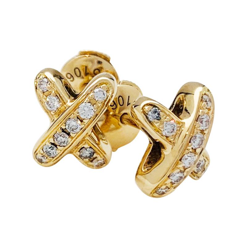 [⭐Glow]JEUX DE GOLD DIAMOND EARRINGS