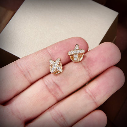[⭐Glow]JEUX DE GOLD DIAMOND EARRINGS