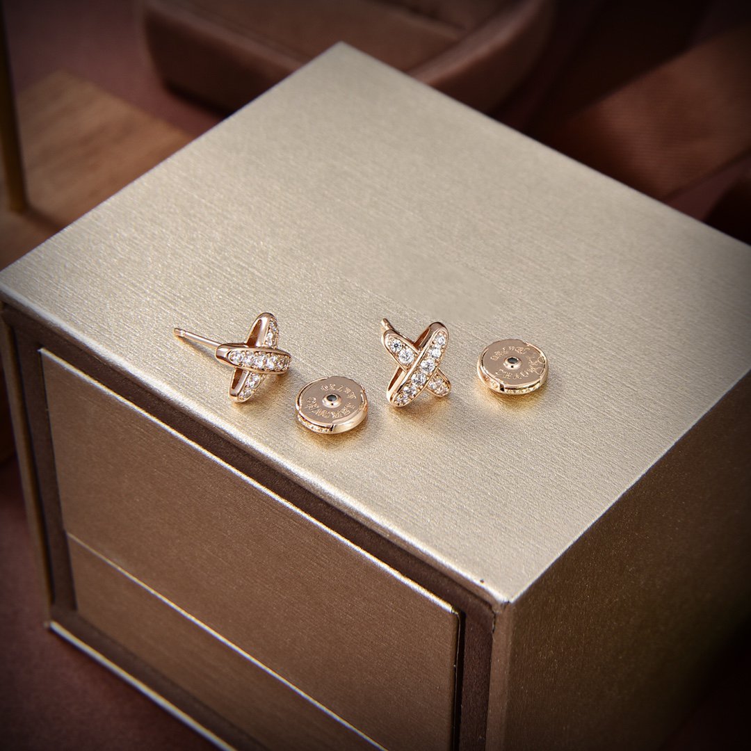 [⭐Glow]JEUX DE GOLD DIAMOND EARRINGS