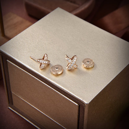 [⭐Glow]JEUX DE GOLD DIAMOND EARRINGS