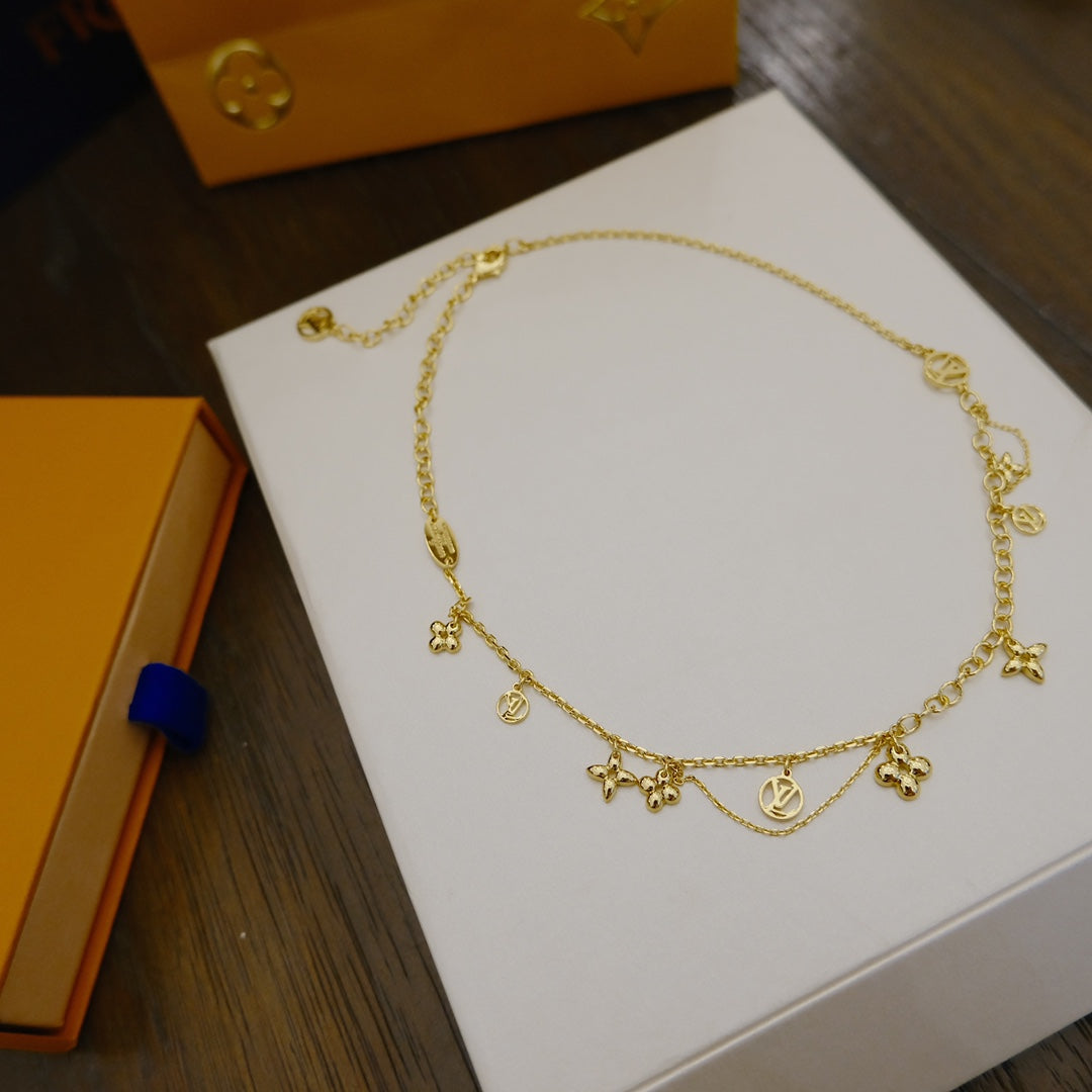 [⭐Glow]BLOOMING SUPPLE NECKLACE BRASS