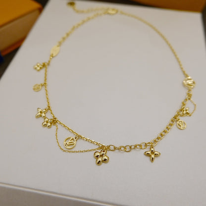 [⭐Glow]BLOOMING SUPPLE NECKLACE BRASS