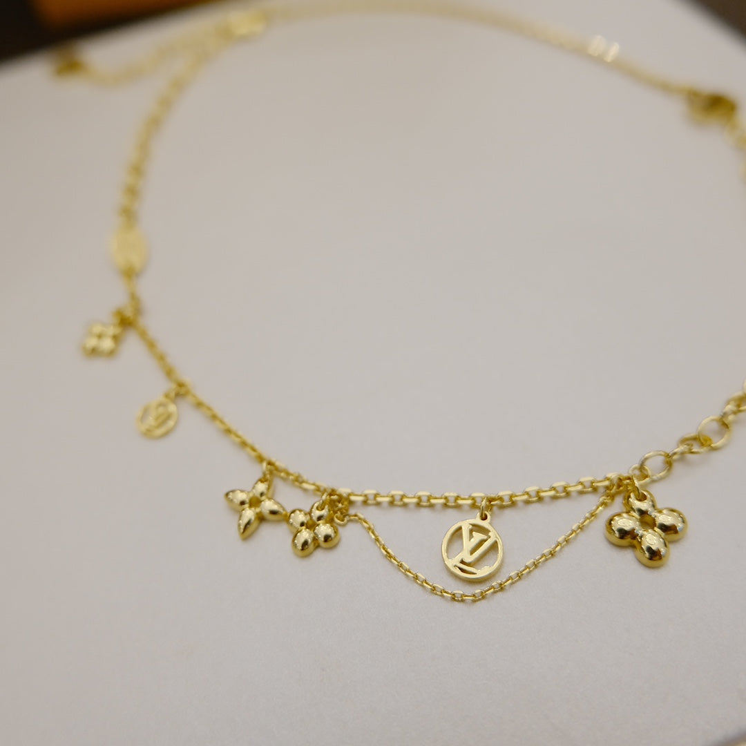 [⭐Glow]BLOOMING SUPPLE NECKLACE BRASS