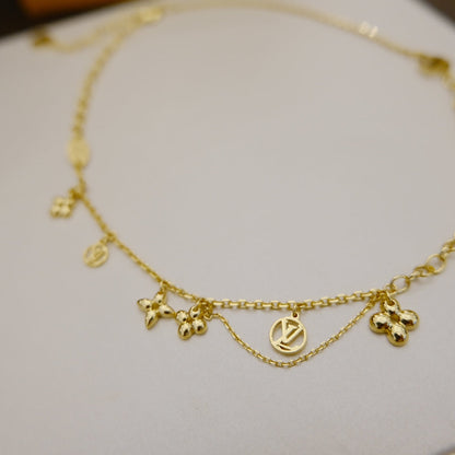 [⭐Glow]BLOOMING SUPPLE NECKLACE BRASS