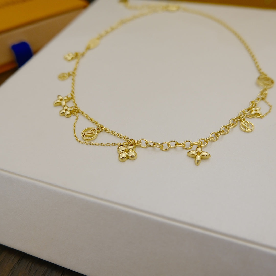 [⭐Glow]BLOOMING SUPPLE NECKLACE BRASS