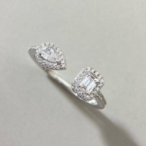 [⭐Glow]MY TWIN TOI & MOI SILVER DIAMOND RING