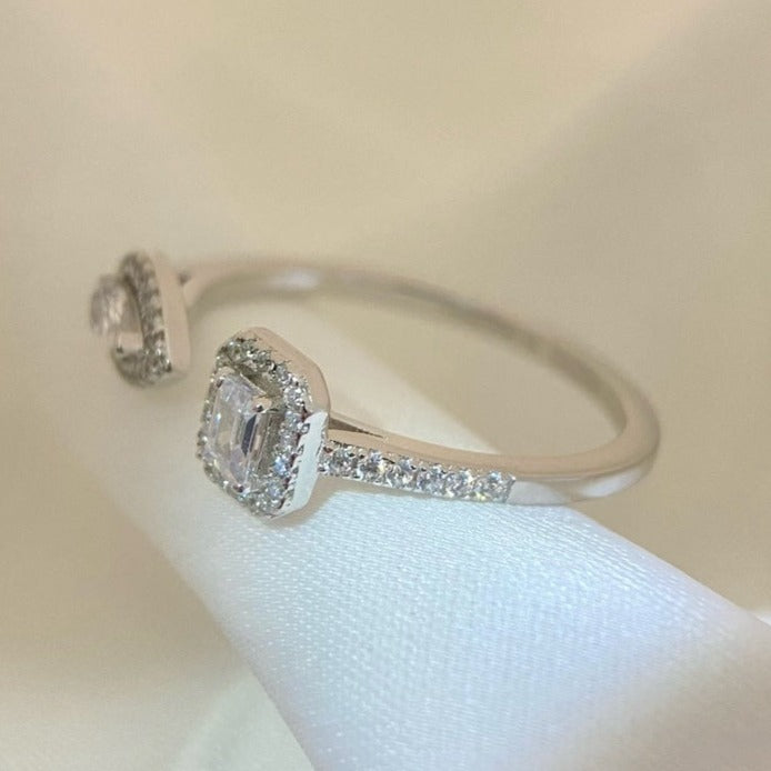 [⭐Glow]MY TWIN TOI & MOI SILVER DIAMOND RING