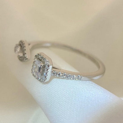 [⭐Glow]MY TWIN TOI & MOI SILVER DIAMOND RING