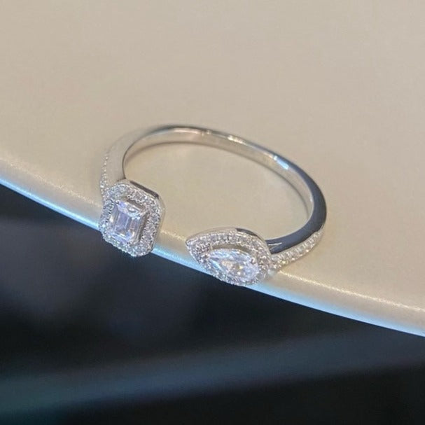 [⭐Glow]MY TWIN TOI & MOI SILVER DIAMOND RING