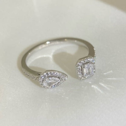 [⭐Glow]MY TWIN TOI & MOI SILVER DIAMOND RING