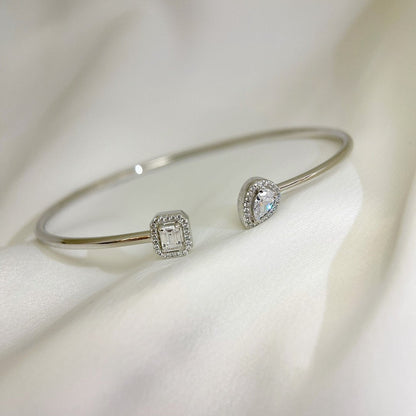 [⭐Glow]JONC FLEX MY TWIN TOI & MOI SILVER DIAMOND BRACELET