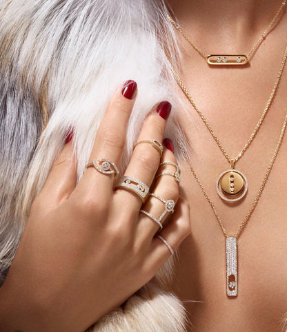 [⭐Glow]Demo MOVE PM NECKLACE PINK GOLD DIAMOND