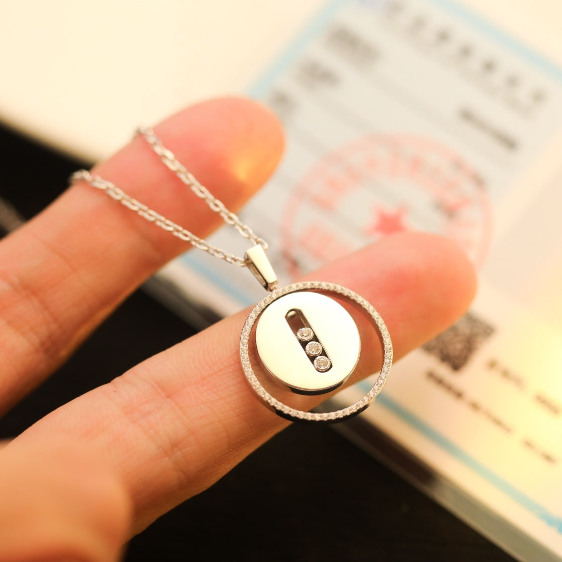 [⭐Glow]Demo MOVE MM SILVER DIAMOND NECKLACE