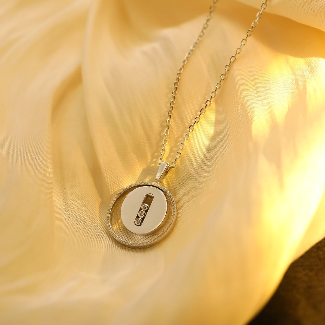 [⭐Glow]Demo MOVE MM SILVER DIAMOND NECKLACE