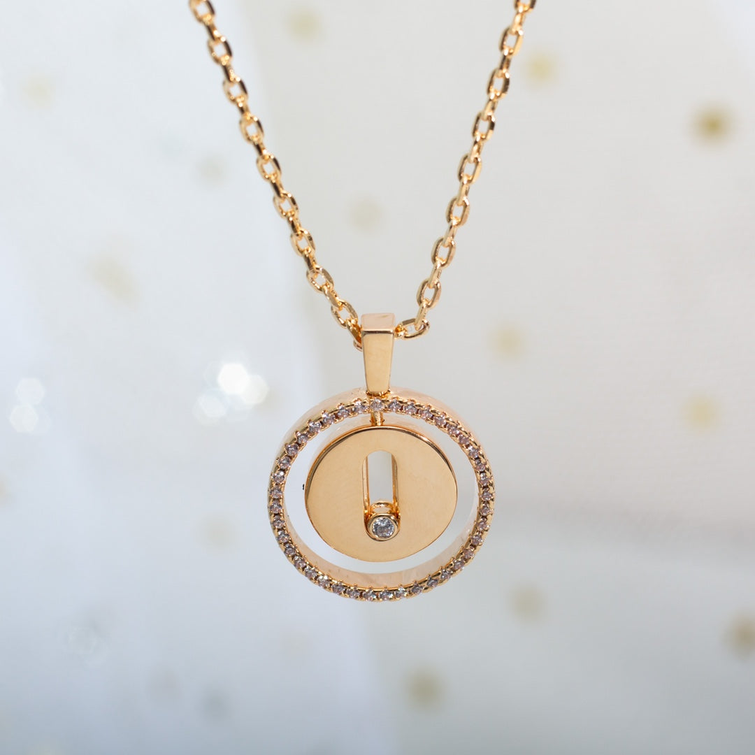 [⭐Glow]Demo MOVE PM NECKLACE PINK GOLD DIAMOND