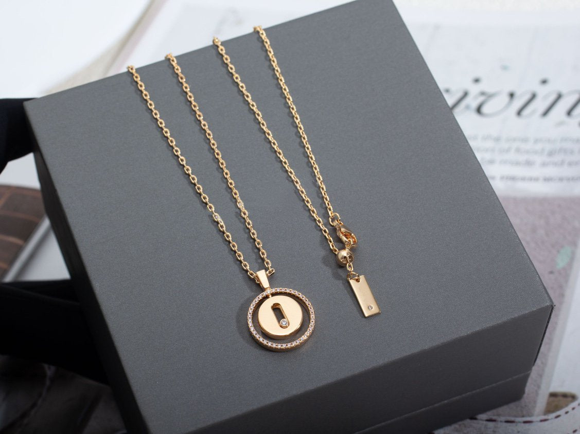 [⭐Glow]Demo MOVE PM NECKLACE PINK GOLD DIAMOND