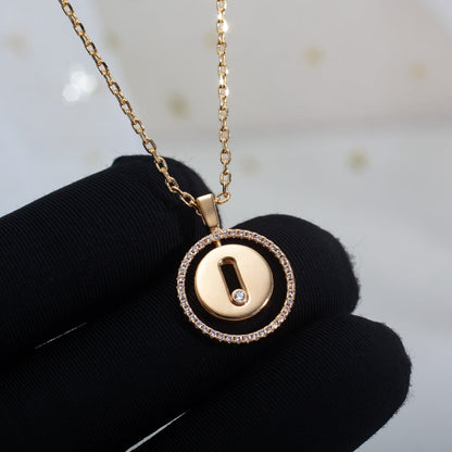 [⭐Glow]Demo MOVE PM NECKLACE PINK GOLD DIAMOND