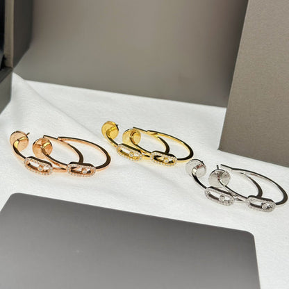 [⭐Glow]CREOLES MOVE UNO PM DIAMOND EARRINGS