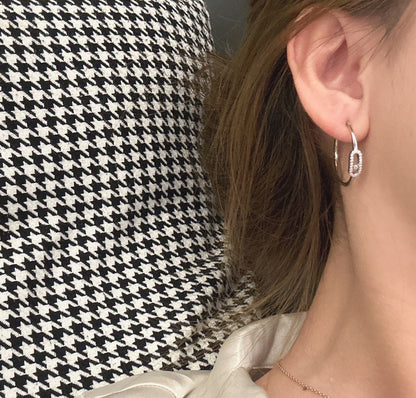 [⭐Glow]CREOLES MOVE UNO PM DIAMOND EARRINGS