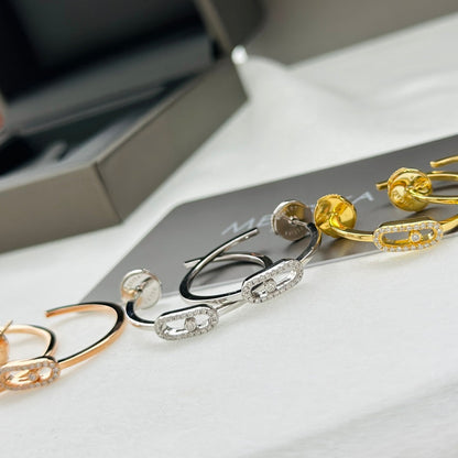 [⭐Glow]CREOLES MOVE UNO PM DIAMOND EARRINGS