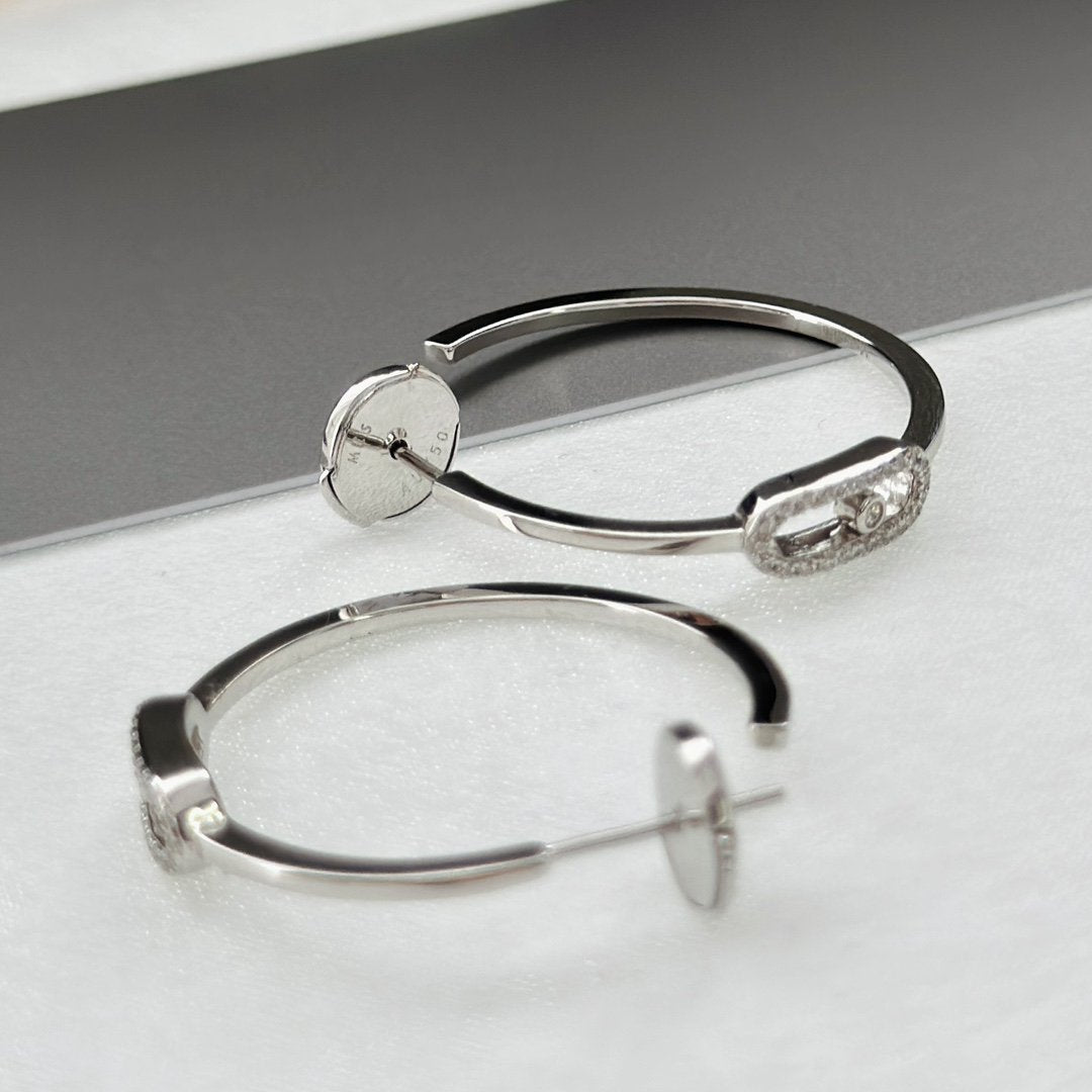[⭐Glow]CREOLES MOVE UNO PM DIAMOND EARRINGS