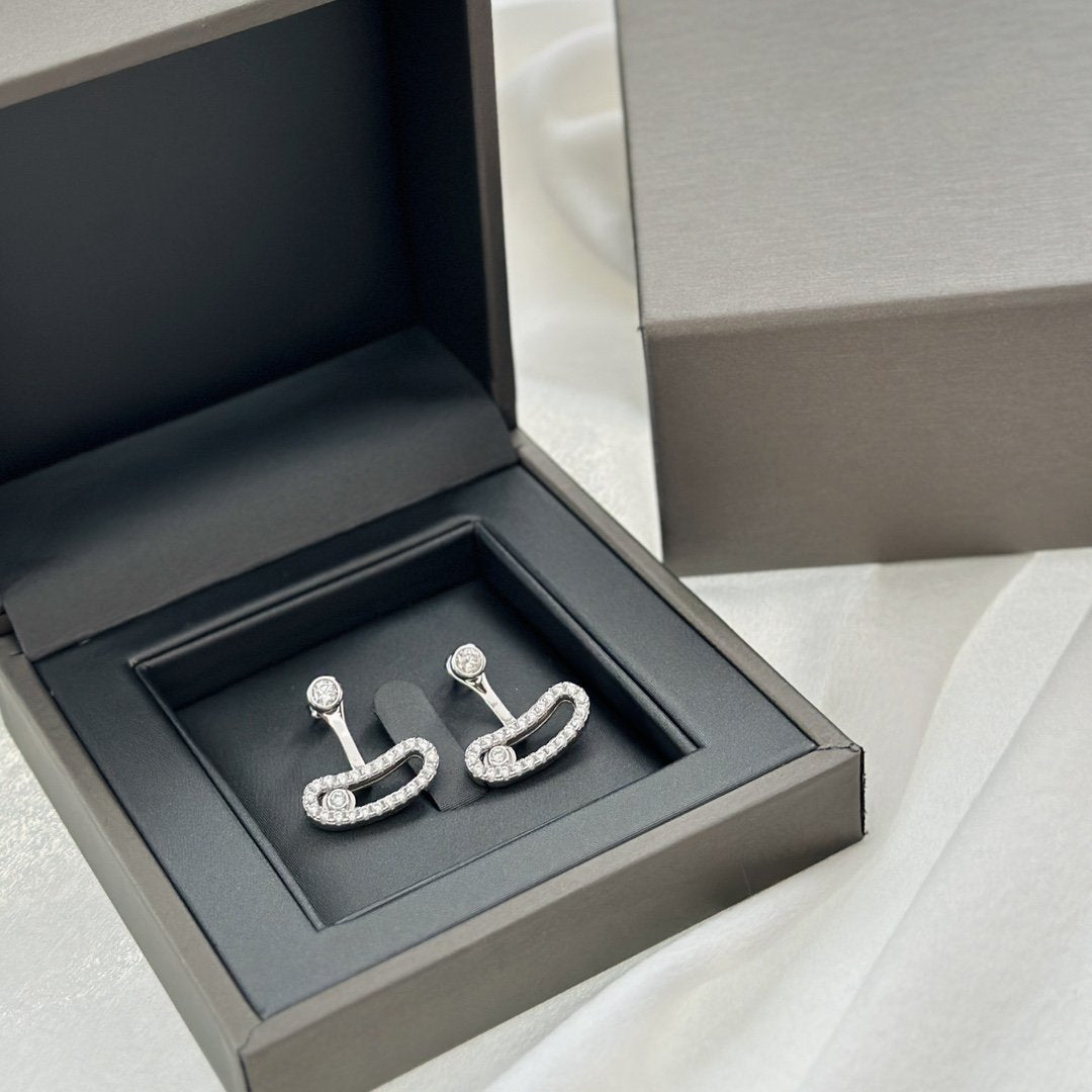 [⭐Glow]MOVE UNO SILVER DIAMOND EARRINGS