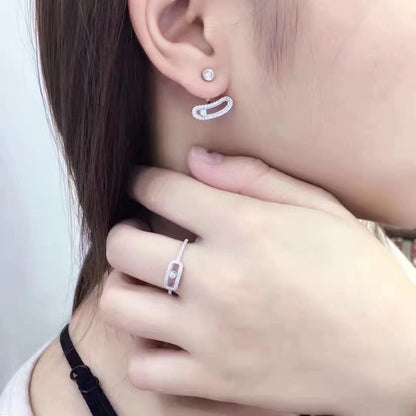 [⭐Glow]MOVE UNO SILVER DIAMOND EARRINGS