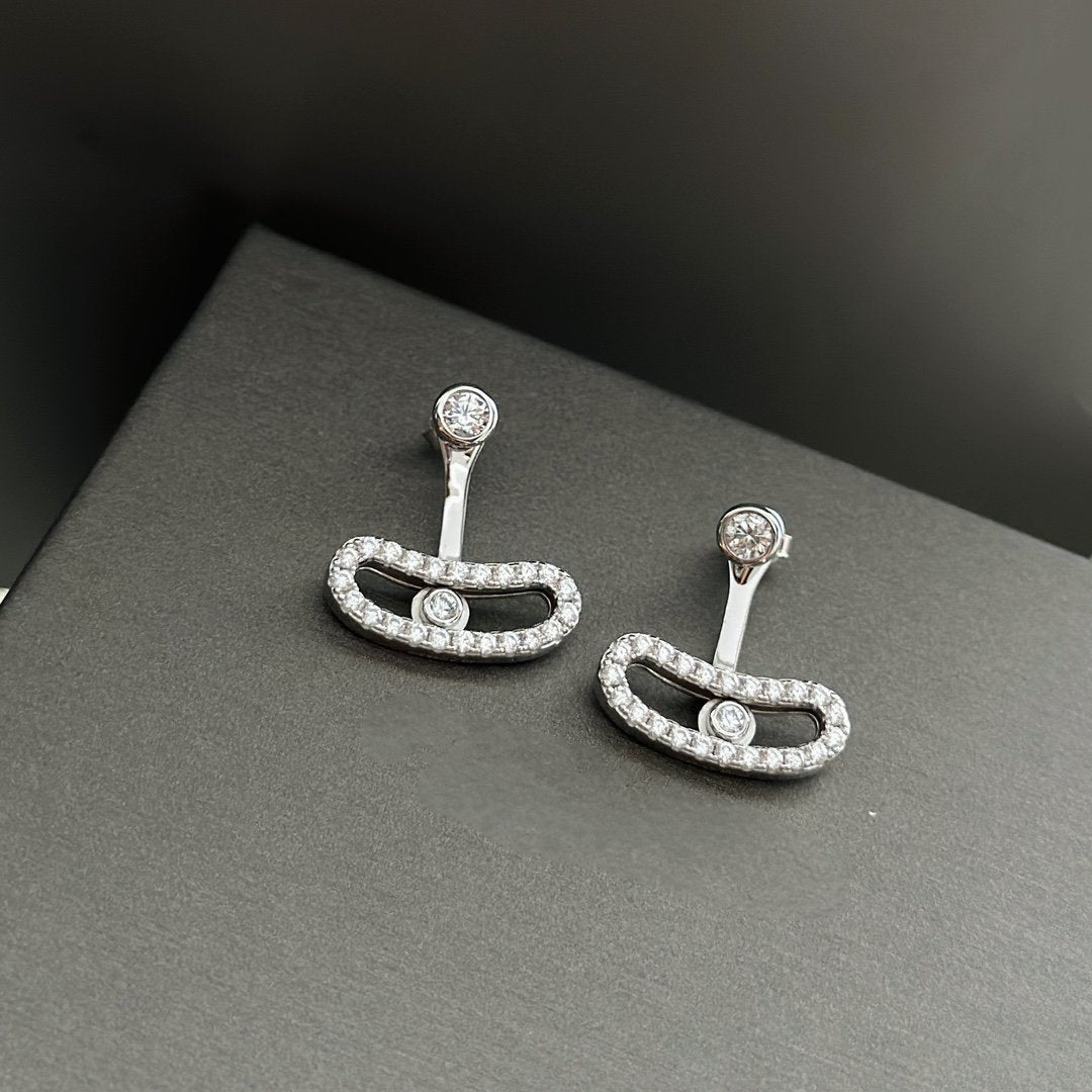 [⭐Glow]MOVE UNO SILVER DIAMOND EARRINGS