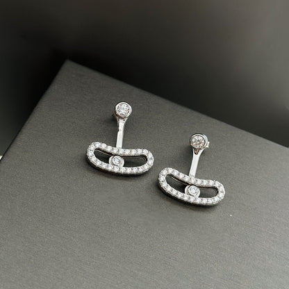 [⭐Glow]MOVE UNO SILVER DIAMOND EARRINGS