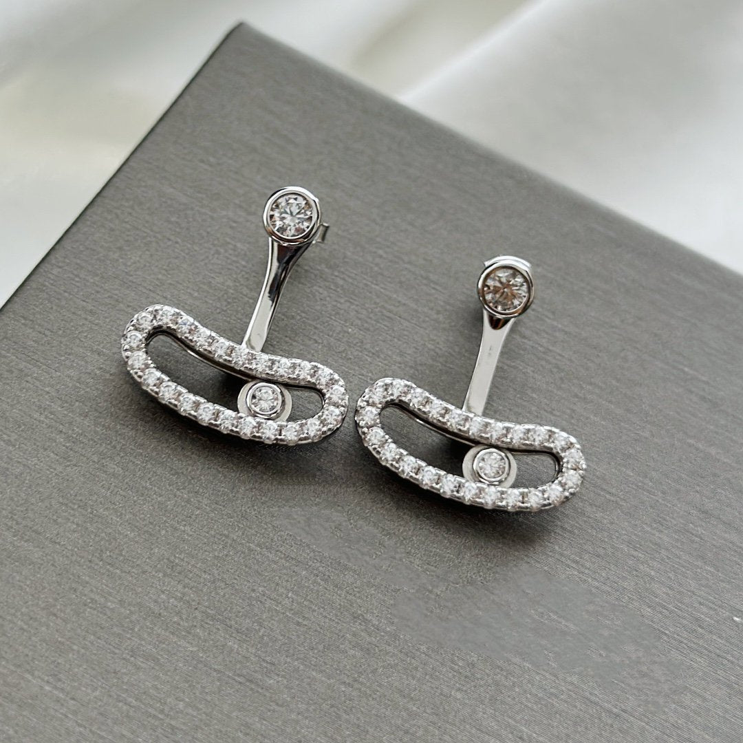 [⭐Glow]MOVE UNO SILVER DIAMOND EARRINGS