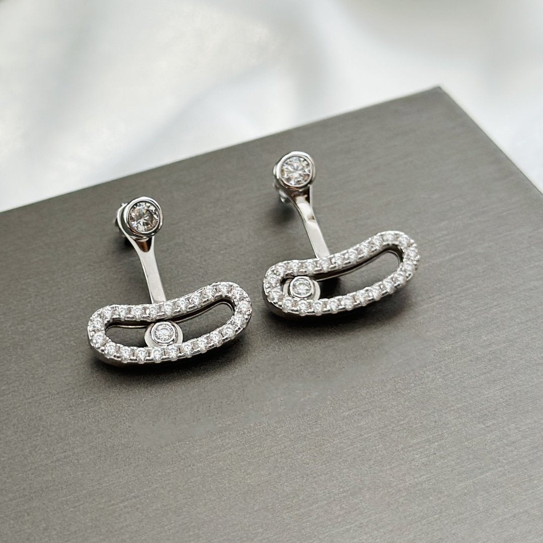 [⭐Glow]MOVE UNO SILVER DIAMOND EARRINGS